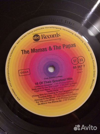 The Mamas&The Papas, Eurythmics, UB 40