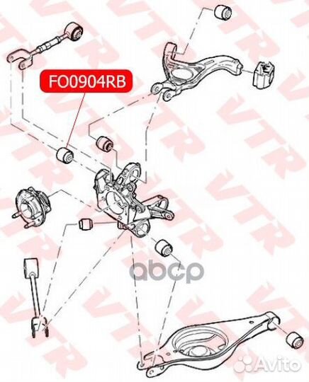 Плавающий сайлентблок цапфы задней подвески FO0