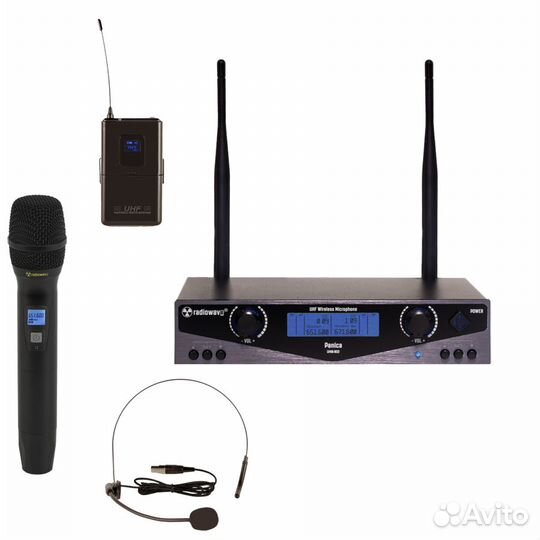 Радиосистема с 1 головным и 1ручным микрофонами