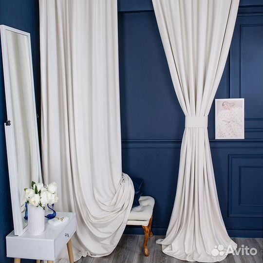 Шторы бархат Беллиссимо Пломбир