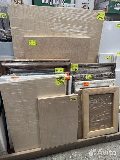 Холсты; Рамы; Заготовки из дерева; Краски; Кисти