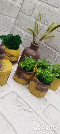 Подарочные наборы из гипса. Интерьер Свечи Зелень