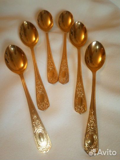 Ложка чайные с двухслойным покрытием серебро- золо