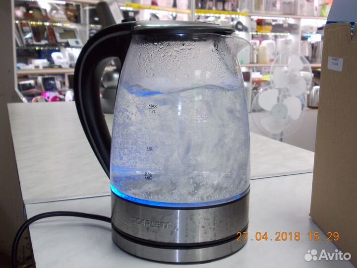 Чайник со стекляннй колбой, гарантия 6 месяцев