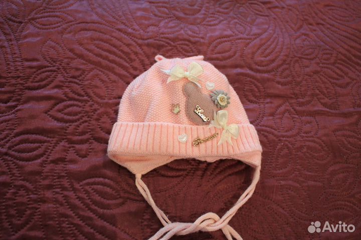 Шапка для девочки осень 34 см