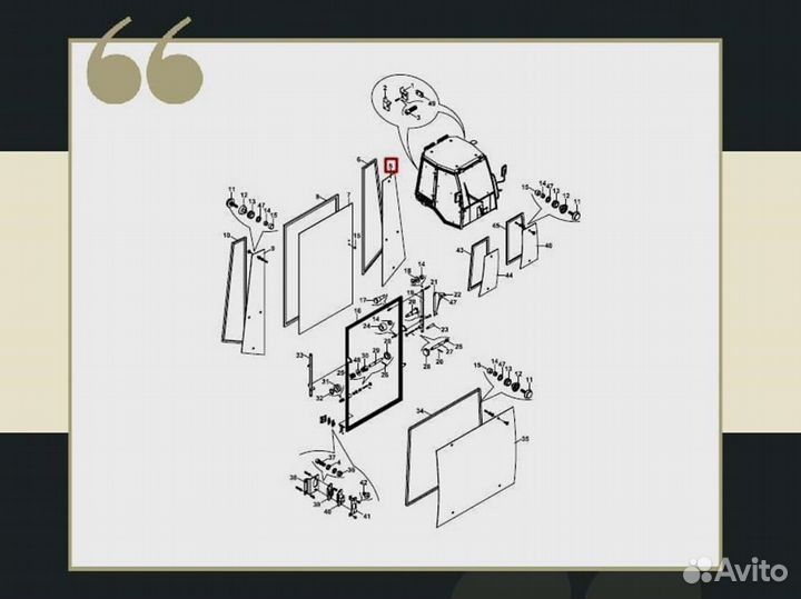 Стекло левое заднее боковое малое Hidromek