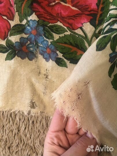 Платок винтажный СССР полушерстяной