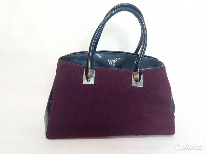 Сумка женская черно-бордовая