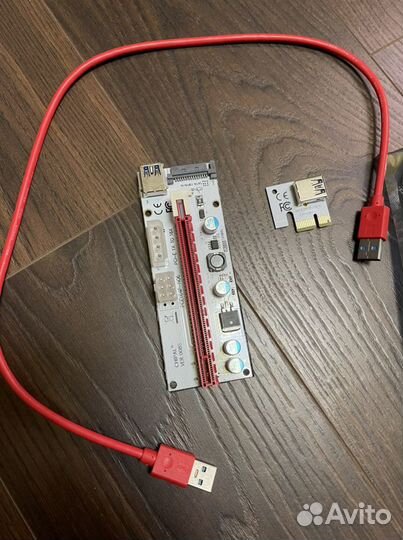 Райзер pci-e 008-s, 009-s, молекс, сата, 6pin