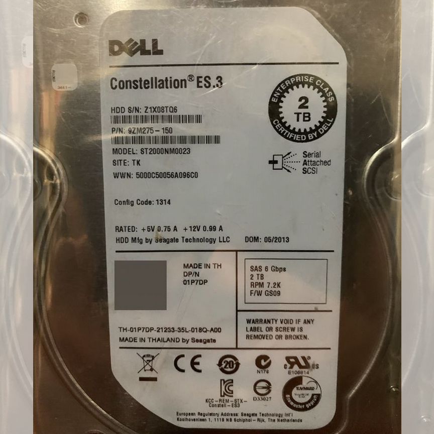 [01P7DP] Жесткий Диск Dell 2tb Sas 6g 3.5 01p7dp