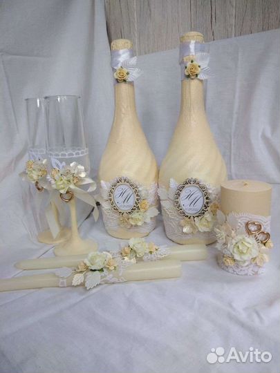 Свадебные бокалы ручной работы