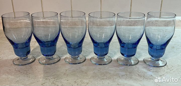 Рюмка бокал цветное кобальтовое стекло СССР
