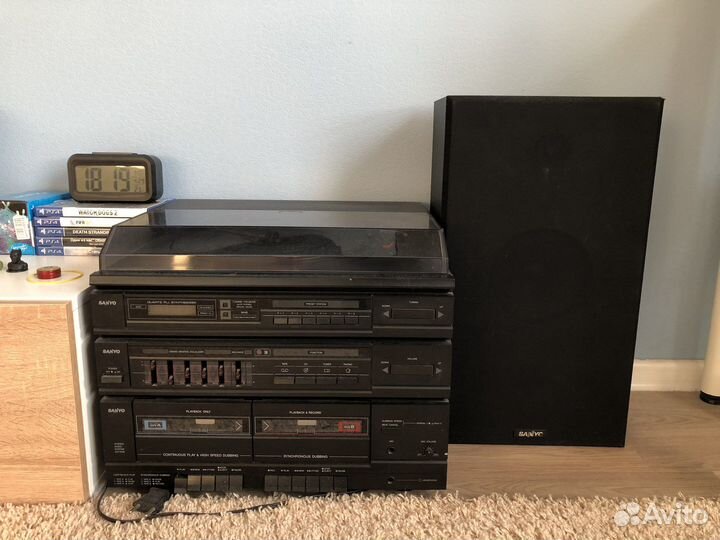 Sanyo стереосистема винтажная винил кассеты