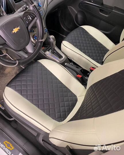 Чехлы экокожа Ромб на Renault Sandero 2 Stepway