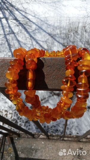 Бусы янтарь
