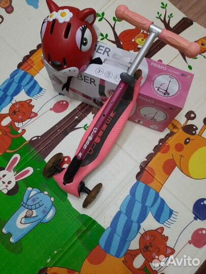 Самокат globber и шлем