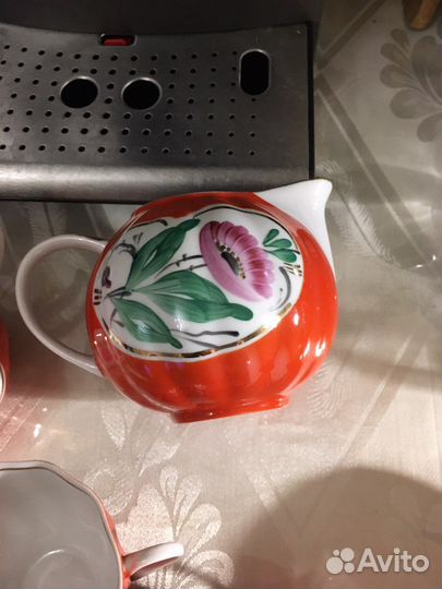 3 чашки Дулево,сахарница