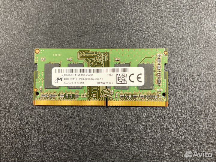 Оперативная память Micron DDR4 4Gb 3200Mhz Sodimm