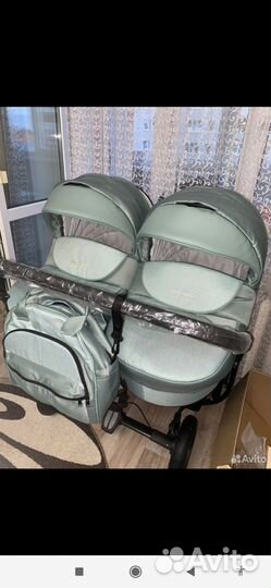 Коляска 3 в 1 indigo для двойни