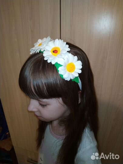 Ободок с цветами/ромашки,одуванчики ручной работы