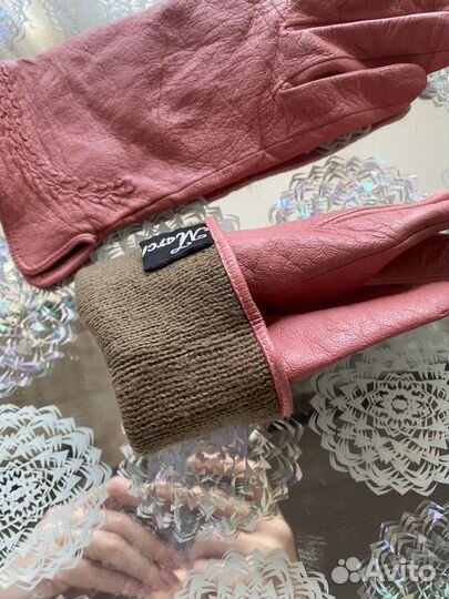 Перчатки женские кожаные