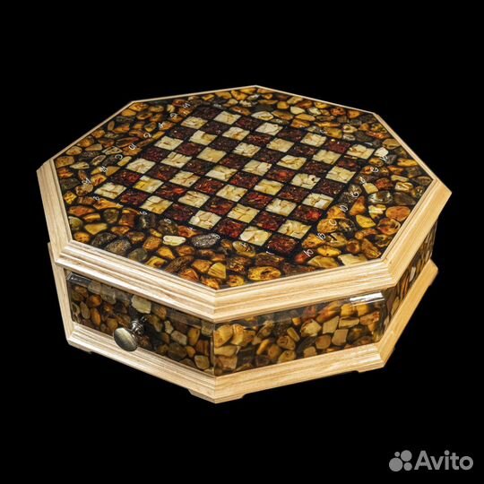 Шахматы из янтаря. Янтарные шахматы. Арт. #444