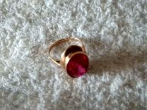 Золотое кольцо 583 СССР с рубином. иза
