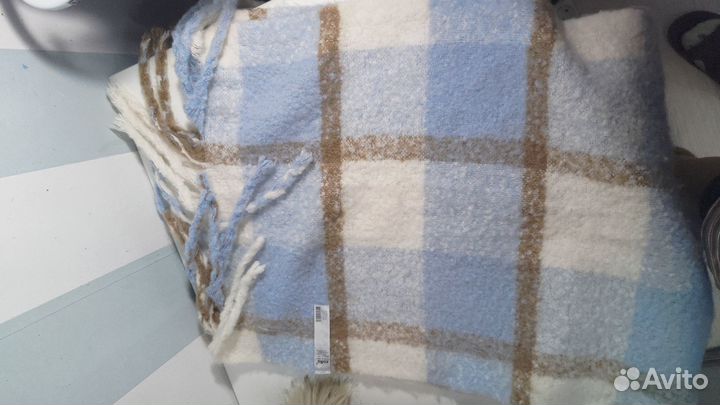 Шарф/палантин Zolla голубой в клетку