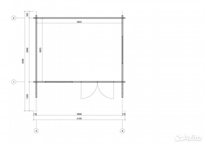 Дачный летний домик 4100 x 3100 мм
