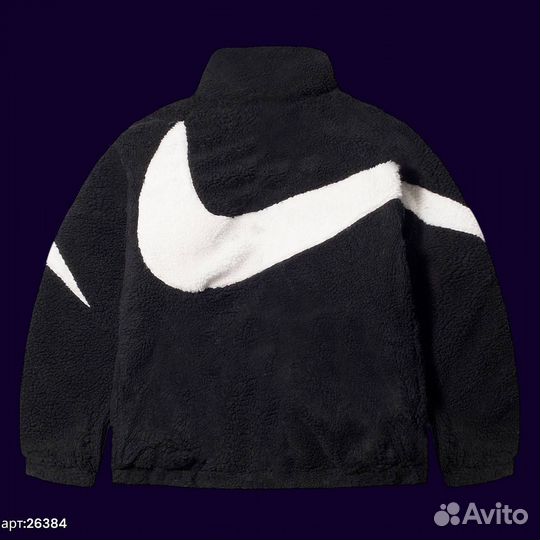 Двухсторонняя зимняя куртка nike swoosh черно бела 46(S)