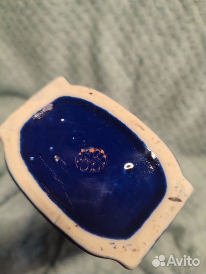 Ваза фарфоровая СССР, кобальт, Бронница