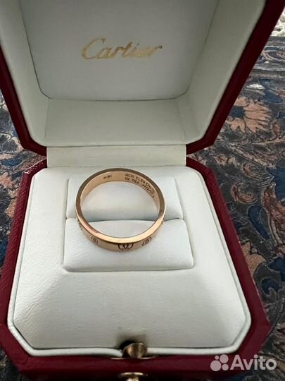 Золотое кольцо мужское Cartier logo. Оригинал