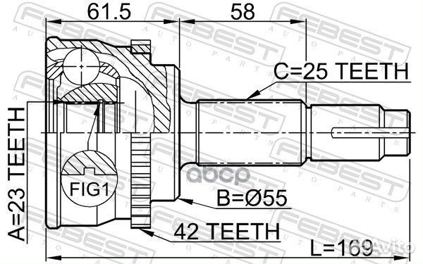 ШРУС наружный к-кт Nissan Sunny B15 1.6/1.8/2