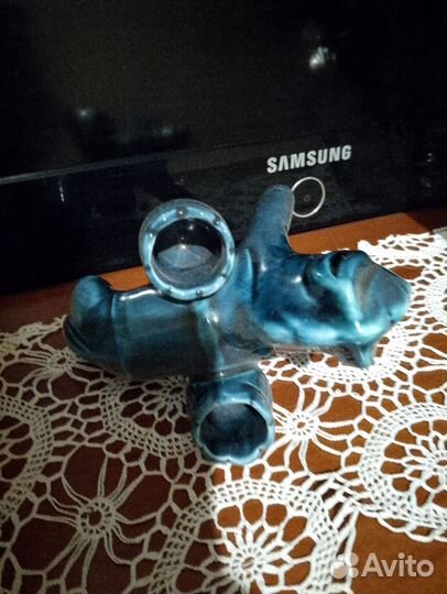 Обливная керамика, подсвечник, ослик