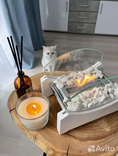 Новый. Биокамин мини, белый, настольный