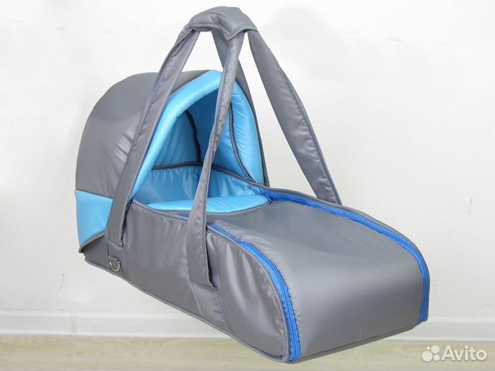 Переноска для ребёнка Фея. Серая с голубым