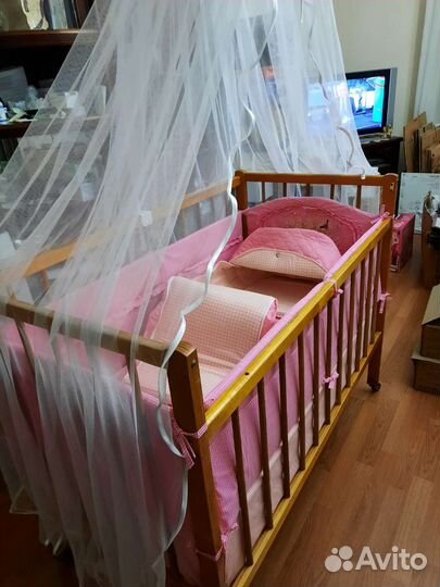 Кровать деревянная 12060 в полном комплекте