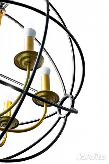 91GH-2020-6 Лампа потолочная Сфера латунь/черный d