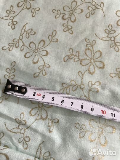 Винтажный бледно-зелный хлопок, ткань СССР