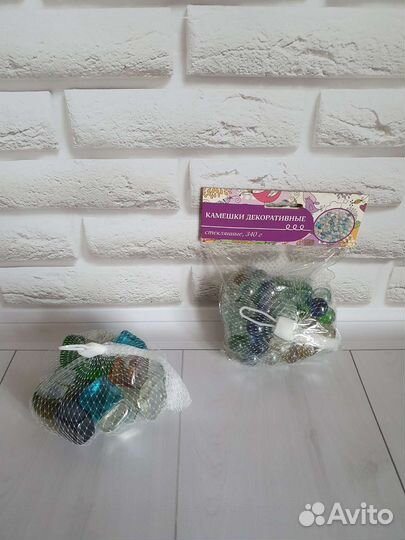 Камушки декоративные, стеклянные камушки