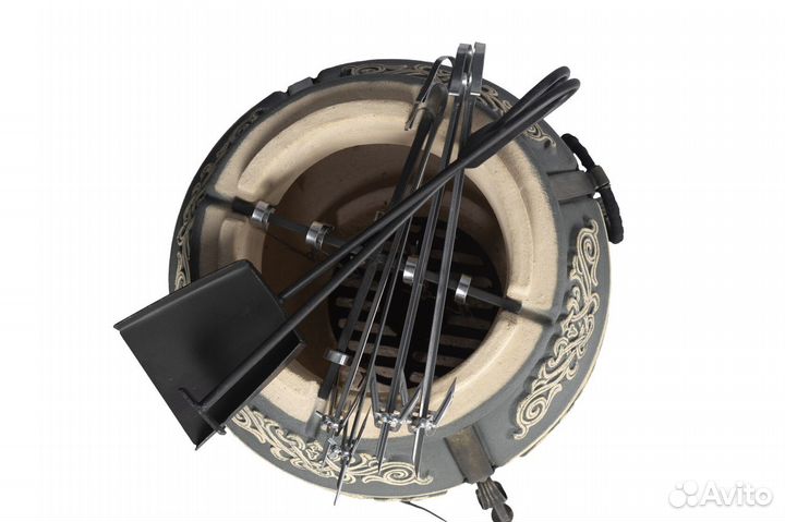 Тандыр Тамерлан (графит) на колёсах + дарим чехол