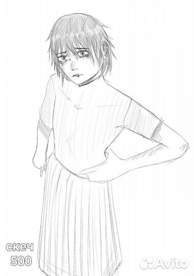 Рисунок в аниме стиле на заказ