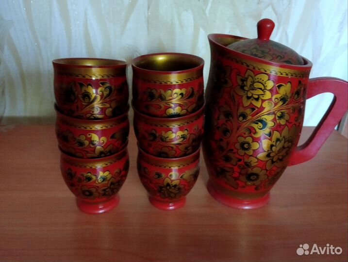 Набор посуды Хохлома