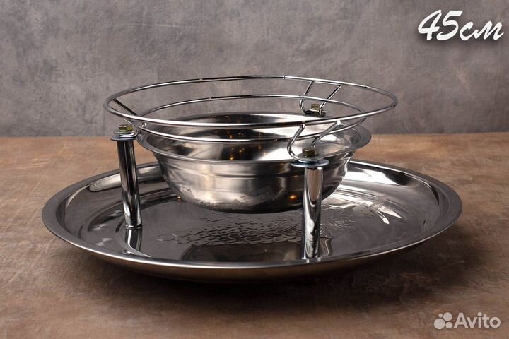 Сковорода Садж из нержавеющей стали 45 см с профес