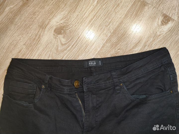 Джинсы чёрные Sela 32/34