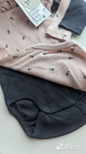 Новые нарядные боди в рубчик h&m 68