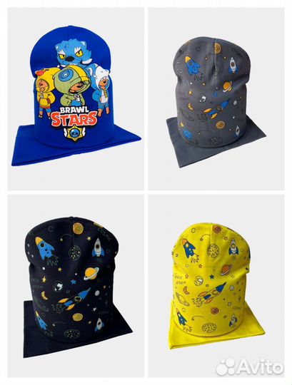 Детская шапка со снудом для мальчика на весну