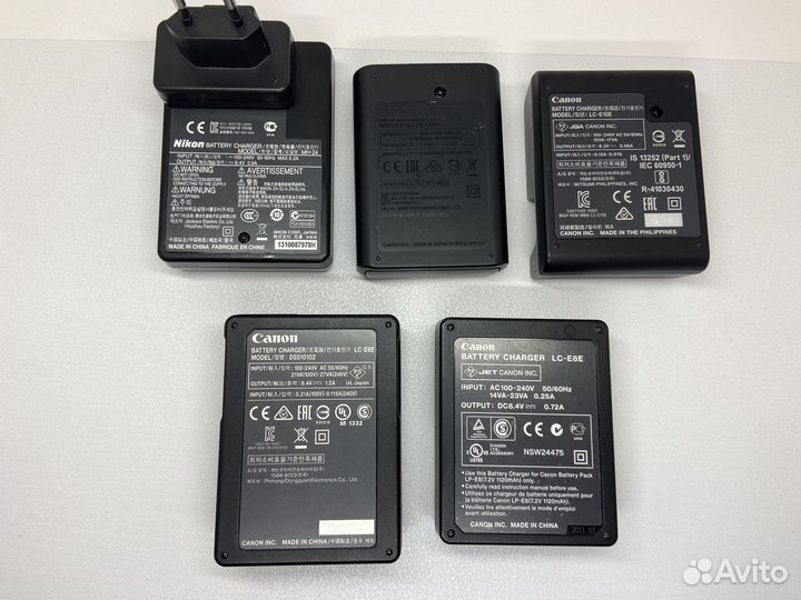 Оригинальные зарядные устройства Canon и Nikon