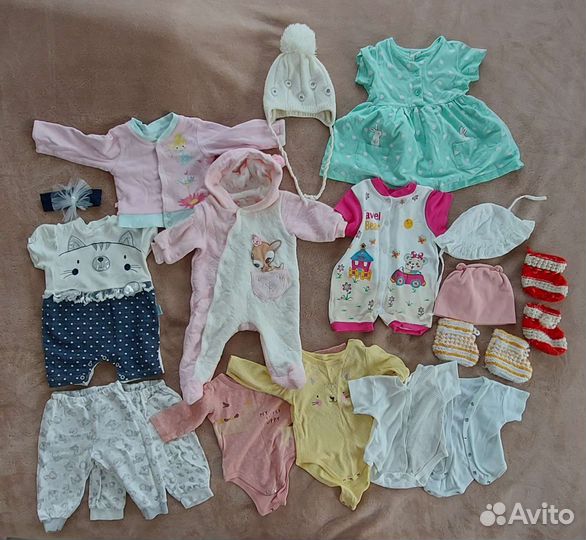 Детские вещи пакетом от 0 до года для девочки