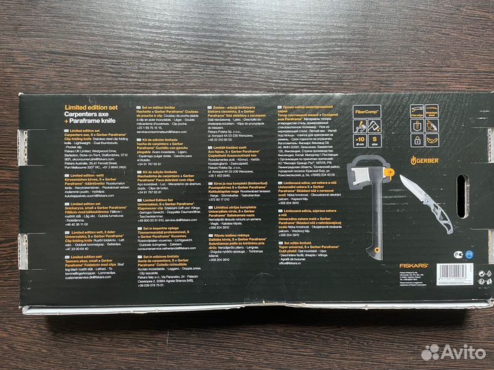 Набор топор Fiskars+нож Gerber